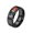 Black, variant on Rainbow Rings for Men Women Pride Love is Love LGBTQ Colorful Band Gemstone 8mm Wide Stainless Steel Gay Lesbian Bisexual Transgender Gift Jewelry Silver Plated Size 12