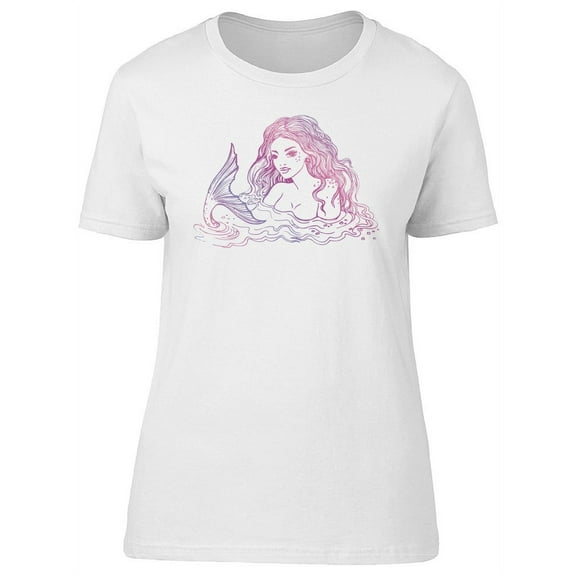 Gradient Mermaid On Sea T-Shirt Women -Image by Shutterstock, Female x-Large