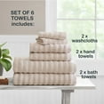 Mainstays Performance Textured Bath Towel 6Piece Set, Beige