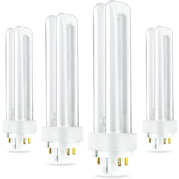 (4 Pack) PLC-13W 841, 4 Pin G24q-1, 13 Watt Double Tube, Compact Fluorescent Light Bulb, Replaces 20667 CF13DD/E/841 - 38328-1 PL-C 13W/841/4P/ALTO and 97597 F13DBX/841/ECO4P