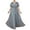 🌴Gray🌴, variant on Fartey Women's Elegant Chiffon Dresses Plus Size Short Sleeve V Neck Formal Dress Cocktail Wedding Guest Prom Long Dresses Bridesmaid Dress Gray XL