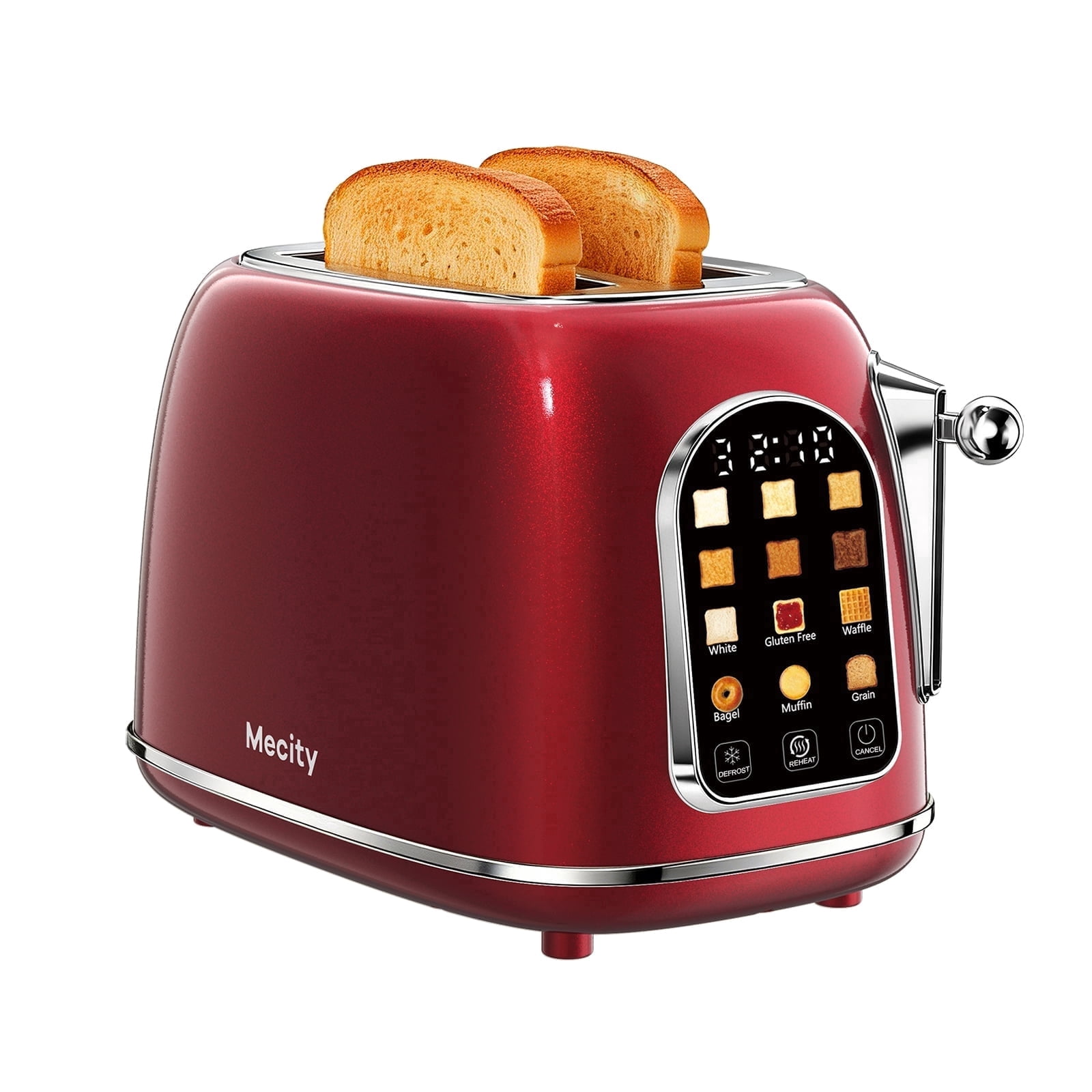 Mecity 2-Slice Retro Stainless Steel Toaster with Touch Screen photo 7