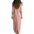 thumbnail image 5 of Gytharion Women's Flowy Maxi Dresses Lapel Long Sleeve Front Slit Dresses Loose Elegant Casual Shirt Dresses, 5 of 7