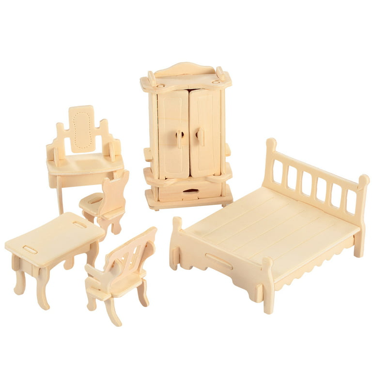 Doll House and Furniture Making & Painting Kit Premium Pine Wood
