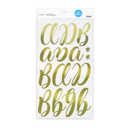 UPC: 0195158476613 | Gold Hand Letter Alphabet Stickers by Recollections™