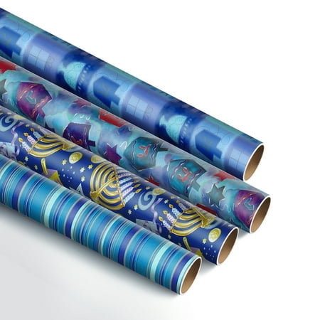 Hanukkah Glitterwrap Gift Wrap, 4 Rolls