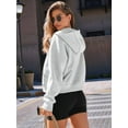 thumbnail image 4 of Womens Zip Up Hoodies Fleece Jackets Oversized Sweatshirts Fall Fashion Outfits Sweaters Winter Clothes Light Gray XXL, 4 of 6