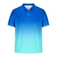 thumbnail image 3 of Men's Polo Shirts 4x Quick Dry Gradient Athletic Golf Polos Classic Fit Summer Beach Golf Vacation Shirt,Blue,L, 3 of 5