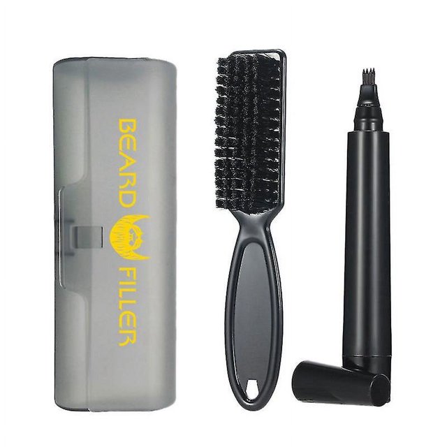 Kit de bolígrafo para rellenar barba, herramienta de reparación de bigote masculino (marrón oscuro) BRILLAR Rojo Verde