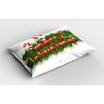 thumbnail image 2 of Ambesonne Christmas Pillow Sham 2 Pack, Candy Canes Garland, 30"x20", Emerald Red, 2 of 3
