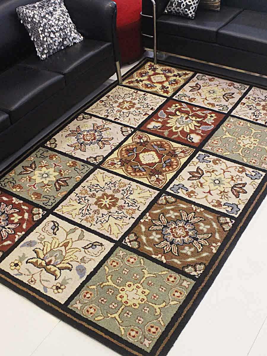 Rugsotic Carpets Hand Tufted Wool 5'x8' Area Rug Floral Multicolor