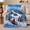 Downhill Skier, variant on Scenic Winter Snowy Ski Chalet Mountain Gondola Flannel Blanket, Alpine Slope Couch Accent for Skiers and Families, Cozy Bedroom Sofa Cabin Home Decor, Christmas Gift