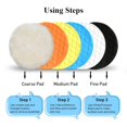 thumbnail image 4 of EIGTHTAIL 7” Buffing Polishing Pads  6Pcs 7 Inch 180mm Face for 6.7 Inch Backing Plate  Compound Buffing Sponge and Woolen Pads, 4 of 7