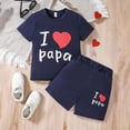 thumbnail image 2 of Gbsyewxs Outfits Sets For Boys 2 Piece Crew Neck Short Sleeve Tops And Shorts Letter Print Loungewear Summer Toddler Clothes Navy Size 9-10 Years, 2 of 3