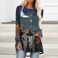 thumbnail image 2 of YUGYXL Deals Women's Midsummer Witches T-Shirt Halloween Witch Party Shirts Long Tunics Tops to Wear with Leggings A Black XXL, 2 of 5