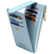 Badiya RFID Card Holder Wallet for Women Slim Wallets Bifold Women Multi Card Case Zipper Coin Purse
