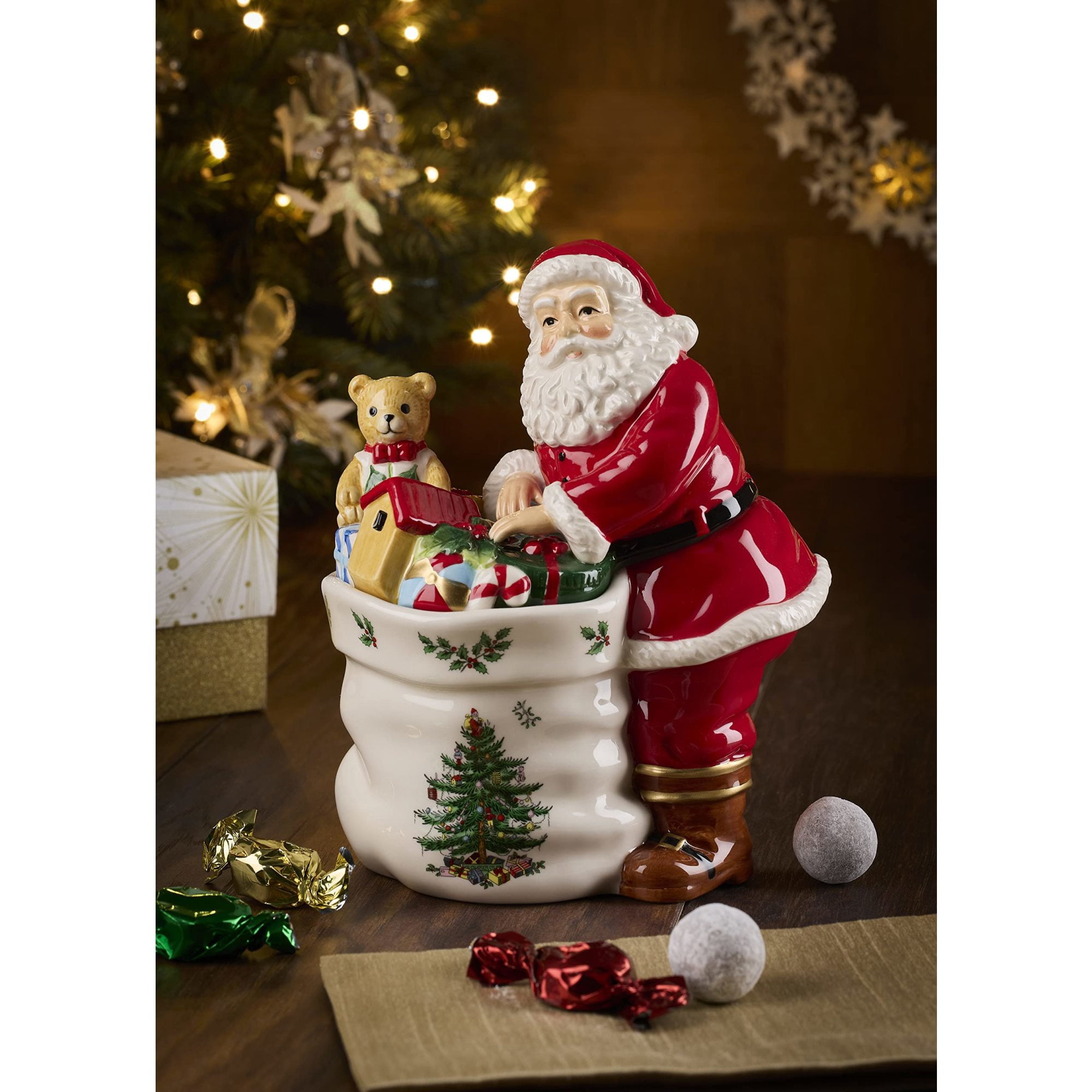 Spode Christmas Tree Collection Santa Candy Jar Figural