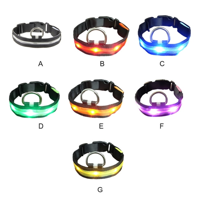 Collier Lumineux Ajustable pour Animal de Compagnie Randonnée Rechargeable Animal Lumineux Marche Nocturne Animal Lumineux Ras-de-Cou Portable Lavable Colliers Fournitures pour Animaux Cadeau Blanc P