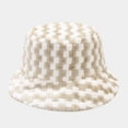 thumbnail image 6 of CoCopeanut New Artificial Rabbit Hair Fisherman Hat Winter Lattice Hats Women Black Plaid Hats Female Tweed Plaid Bucket Hats Ladies Panama, 6 of 6