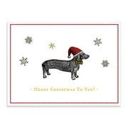 Alice Scott Christmas Dachshund Embellished Holiday Notecards
