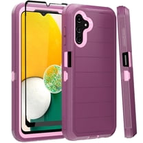 NIFFPD Samsung Galaxy A13 5G Case with Screen Protector Tough Rugged Shockproof Protective Phone Case for Galaxy A13 5G Wine&Pink