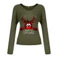 thumbnail image 3 of Mode Femme Décontractée Imprimé Col en V T-shirt Manches Longues Ample Blouse Pull, 3 of 9