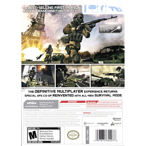 Call Of Duty Modern Warfare 3 Wii Walmart Com Walmart Com