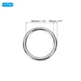 thumbnail image 2 of Uxcell 1.6" Seamless Metal O Rings, 4 Pack 304 Stainless Steel O-Ring Solid Round Rings for Macrame, DIY Craft, 5x40mm, 2 of 5