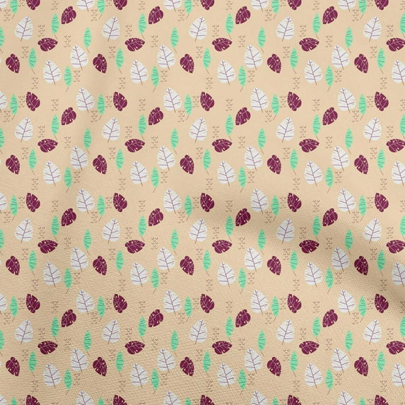 oneOone Cotton Cambric Light Beige Fabric Tropical Craft Projects Decor Fabric Printed By The Yard 56 Inch Wide