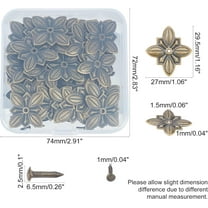 Decorative Tacks 50pcs Diamond and Petal Shape Antique Upholstery Tacks Furniture Nails Pins Upholstery Tacks Decorative Antique for Furniture Cork Board or DIY Project