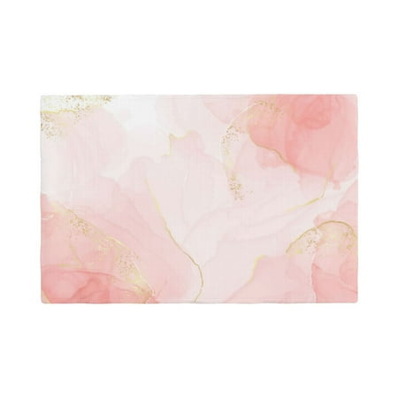 

Placemats Set of 4 Pink Marble Place mats for Dining Table Indoor/Outdoor Cute Heat Resistant Washable Table Mats(18 x 12 )