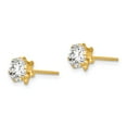 thumbnail image 2 of 14K Yellow Gold Earring Birthstone (04) April Women'S Synthetic 5 mm, 2 of 3