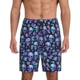 thumbnail image 1 of Fotbe Skull purple flower Pantalones Cortos de Pijama para Hombre, Ropa de Dormir, Pantalones de Pijama Cortos para Hombre-Small, 1 of 6