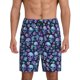 thumbnail image 1 of Balery Skull purple flower Pantalones cortos de pijama de punto de algodón para hombre con cinturilla y bolsillos-Large, 1 of 6