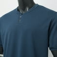 thumbnail image 5 of PMVFHDE Men T Shirts Summer Fashion Daily Casual Button Placket Short Sleeve Crew Neck Soft Blouse Comfortable Top, 5 of 5