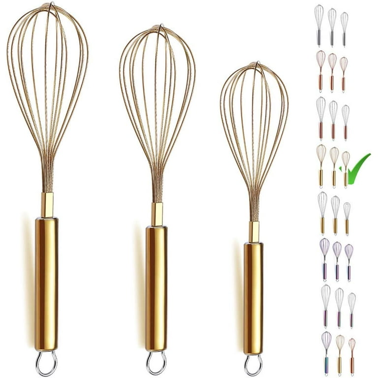 Mainstays 3-Piece Silicone Balloon Whisks and Flat Whisk Set, Multicolor 