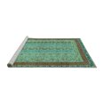 thumbnail image 2 of Ahgly Company Machine Washable Indoor Rectangle Abstract Turquoise Blue Modern Area Rugs, 8' x 10', 2 of 4