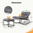 thumbnail image 6 of UBesGoo Patio Rocking Chair with Ottoman, Metal Rocker Seating with Soft Cushion for Outdoor and Indoor, Gray, 6 of 6