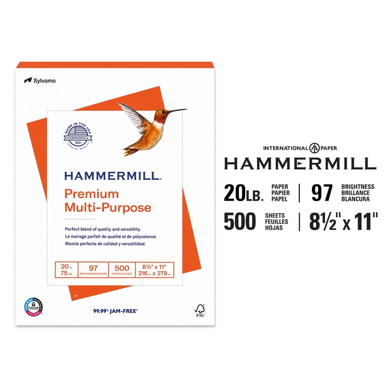 Hammermill, Premium Multi-Purpose Paper, 8.5x11, 20lb, White