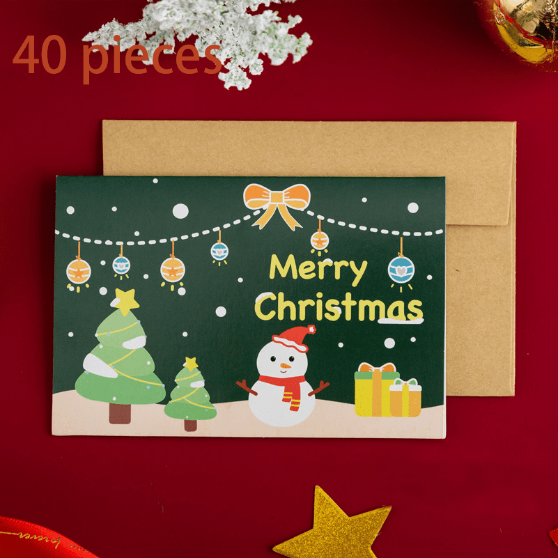 Lot De 4 Cartes De Vœux Vierges Avec Enveloppes. Pour Noël, Remerciements, Vacances, Ski