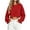 *Red, variant on ClodeEU Women's Crew Neck Long Sleeve Cropped Drop Shoulder Sweatshirt,Casual Loose Crop Pullover Top Black,Women's Plus L