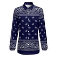 thumbnail image 4 of Bandana Blue Long Sleeve Blouse Woman Streetwear Casual Shirts Summer Oversize Woman Streetwear Clothing Birthday Present, 4 of 7