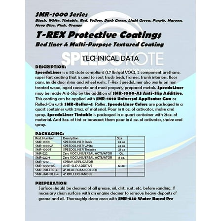 SMR-1000T-K8NG  T-Rex Tintable Bed Liner, NO GUN