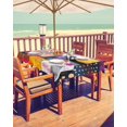 thumbnail image 2 of Fsddascl Colorful Oil Painted Outdoor Tablecloth - 52x70 Inch Rectangle Dining Table Cover, Modern Abstract Geometric Waterproof Outdoor Table Cloth with Umbrella Hole & Zipper for Picnic/Patio, 2 of 7