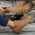 thumbnail image 6 of POROPL Womens Boots Ankle Winter Low Heel Chunky Suede Leather Shoes,Boots for Women Size 8, 6 of 7
