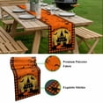thumbnail image 5 of Halloween Table Runner - 72 Inch Long, Kitchen Dining Table Runner Dresser Scarves, Orange Plaid Castle Pumpkin Witch Bat Check Farmhouse Decor for Coffee Tables Wedding Party Banquet, 5 of 7