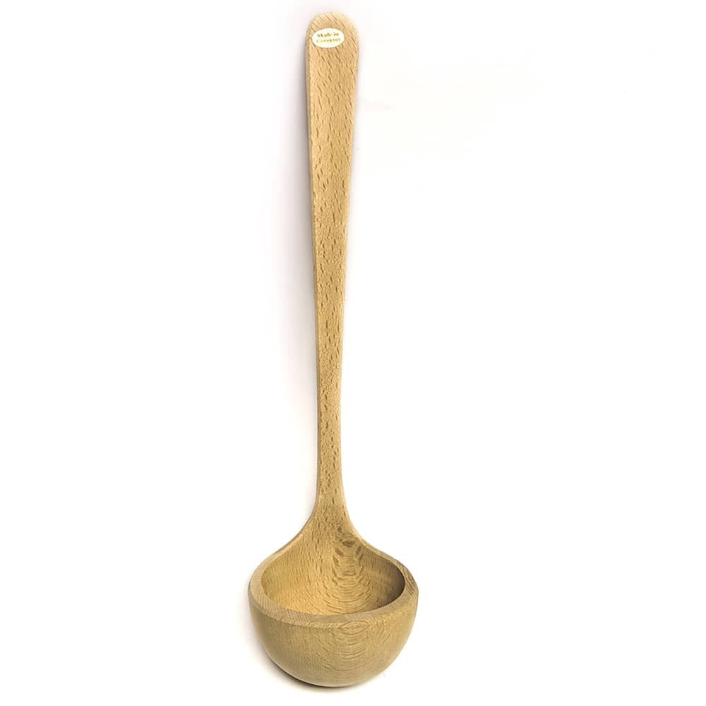Old Fashioned Hand Carved Wooden Ladle Serving Dipper Utensil