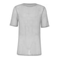 thumbnail image 2 of Migroa Men's Mesh Fishnet Top Short Sleeve Sheer See Through T Shirt Knit Crochet See Through Summer Tops Grey S, 2 of 4