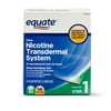 Equate Nicotine Transdermal System Step 1 Clear Patches, 21 mg, 14 Ct