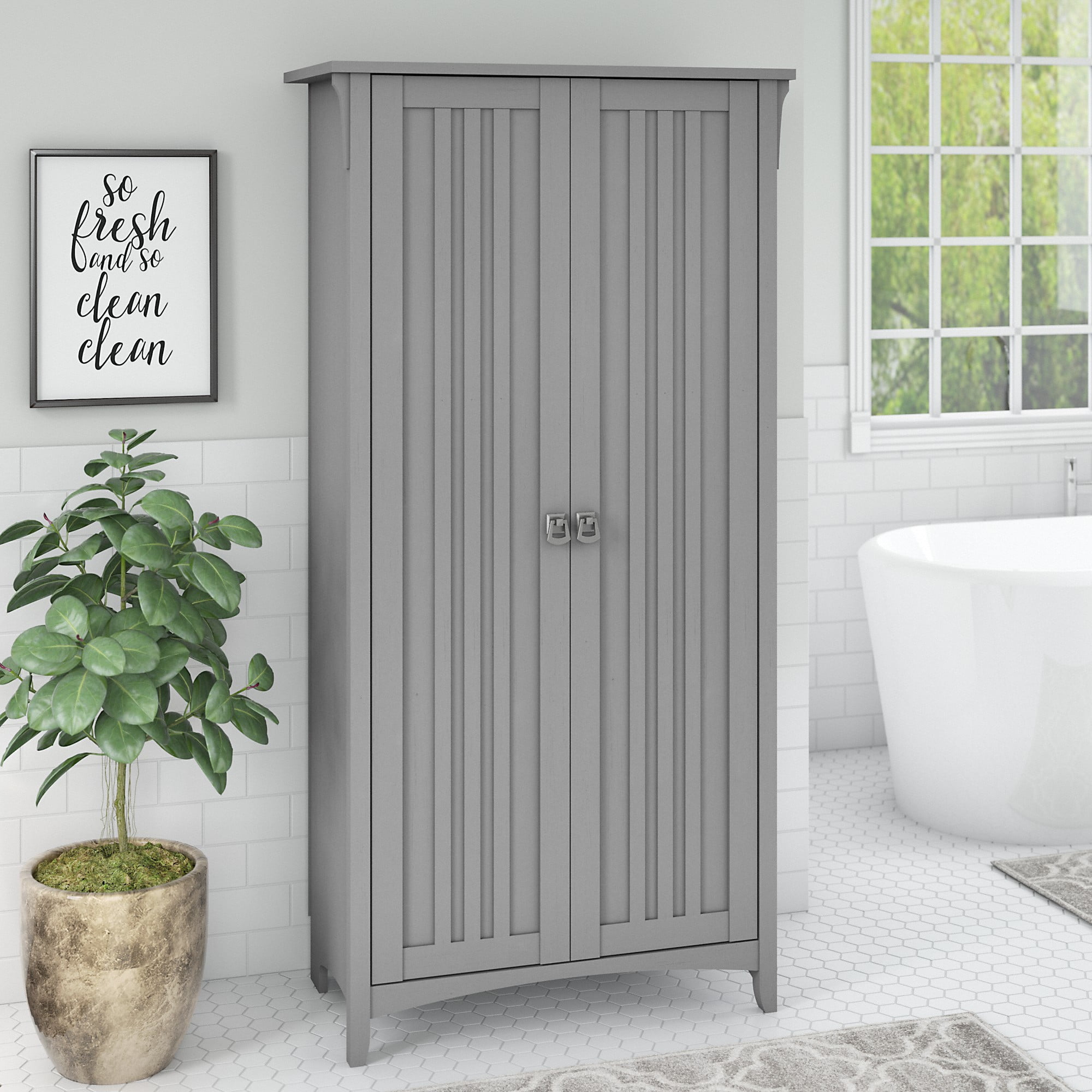 Bush Furniture Salinas Bathroom Storage with Doors